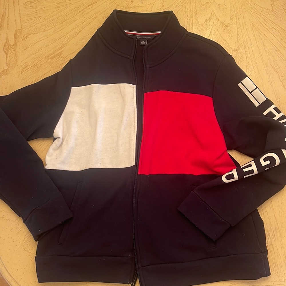 Tommy Hilfiger Women’s or Juniors Red White and Blue Zip Up Hoodie Sweatshirt